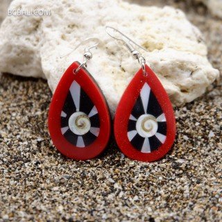 New Design Resin Shell Earrings by Balinese Artisans